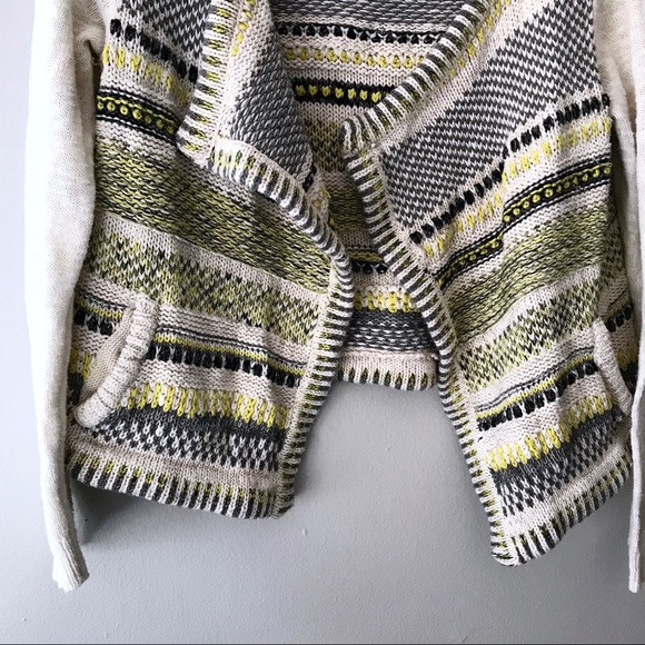 Anthropologie Moth Metallic Striped Open Cardigan - Picture 2 of 7